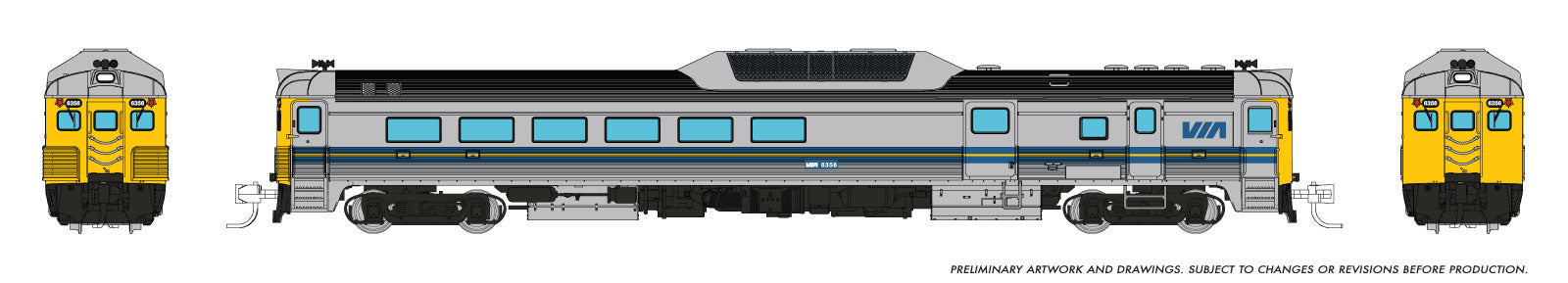 Rapido N Budd RDC-3 (Ph 2) (DC/DCC/Sound): VIA Rail - Early: #6356