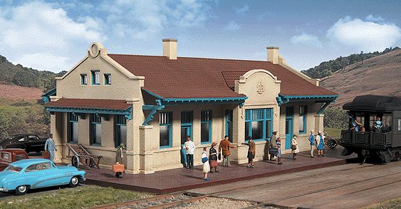 Walthers Cornerstone 2920 HO Scale Mission-Style Depot - Kit - 11-5/16 x 6-7/16 x 3-3/4" 28.7 x 16.3 x 9.5cm