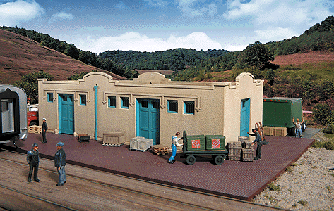 Walthers Cornerstone 2921 HO Scale Mission-Style Freight House - Kit - 9-1/2 x 6-1/2 x 2-1/2" 24.1 x 16.5 x 6.3cm