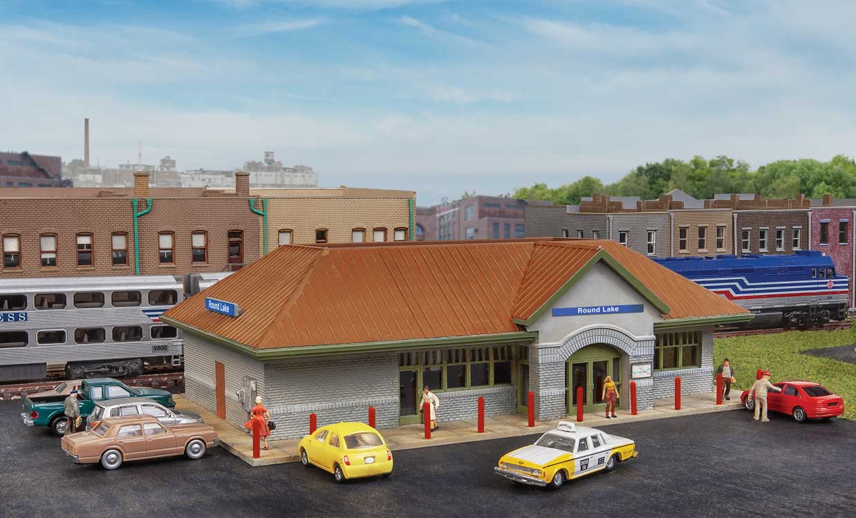 Walthers Cornerstone 3887 N Scale Modern Suburban Station - Kit - 5-3/4 x 3-5/8 x 1-3/4" 14.6 x 9.2 x 4.4cm