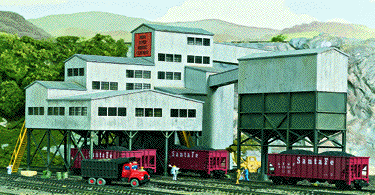 Walthers Cornerstone 3221 N Scale New River Mining Company - Kit - Main Bldg: 7-1/2 x 5-3/8 x 5-5/8"; Truck Bldg: 4-1/4 x 1-5/8 x 4-3/8"