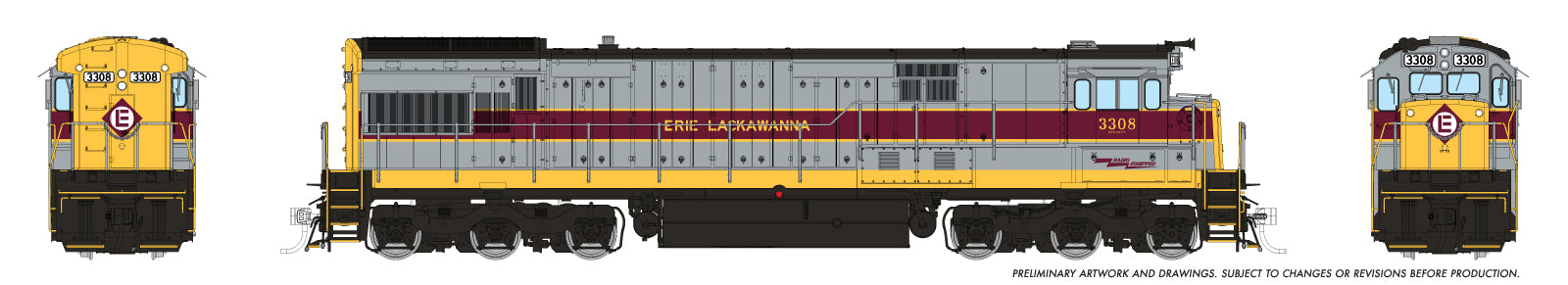 Rapido HO GE U36C (DC/Silent): Clinchfield - Black Scheme: #3606