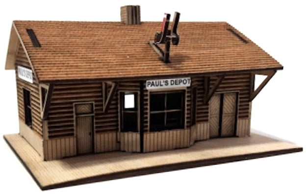 Osborn Models 1119 HO Scale Paul's Depot Train Station - Wood Kit - 1 kit