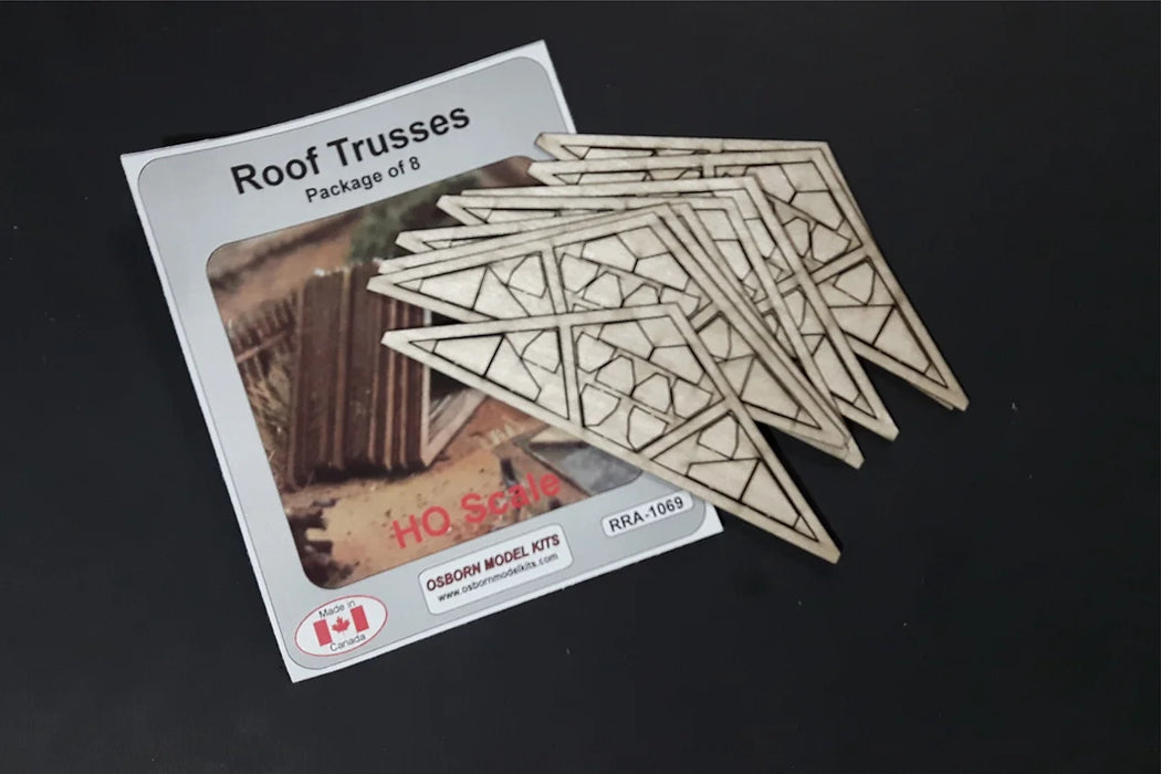 Osborn Models 1069 HO Scale Osborn Model Kits HO 1069 Roof Trusses Kit (8 Pack) - 8 trusses