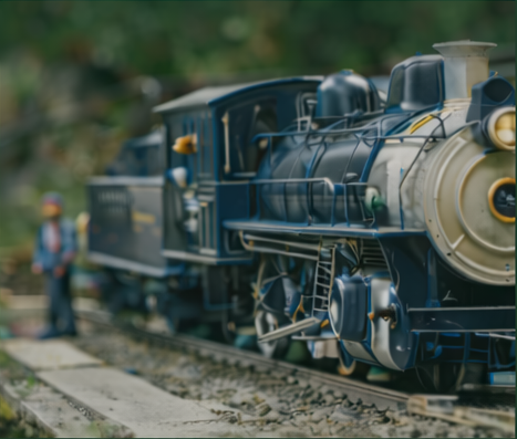 Large scale (G and O) model steam locomotive on display
