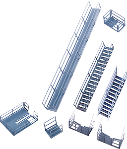 Walthers Cornerstone 2939 HO Scale Photo-Etched Kit - Platforms & Stairways
