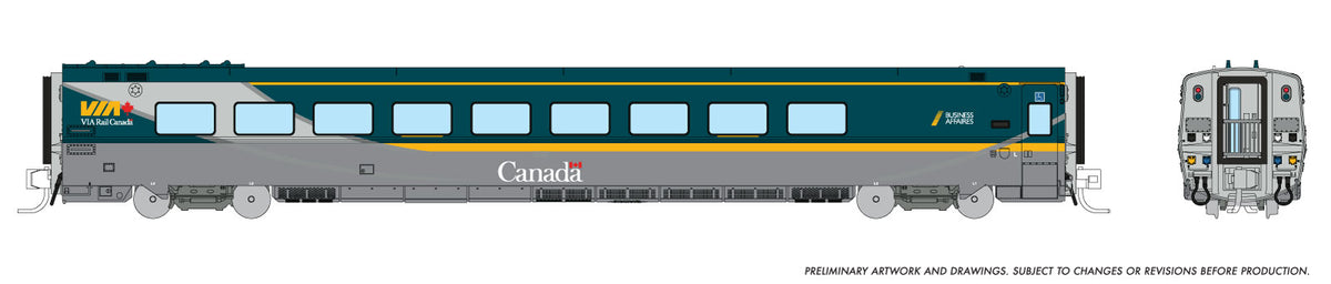Rapido 508015 N scale LRC Business Class Coach, VIA Rail Renaissance Scheme