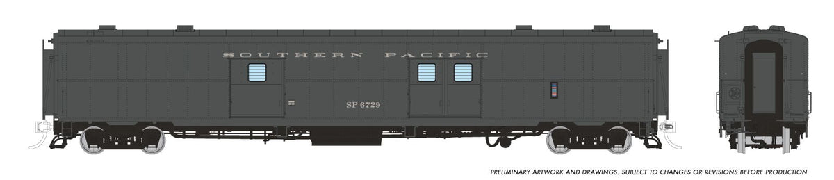 Rapido HO scale PC&F Econo baggage car, Southern Pacific lease scheme