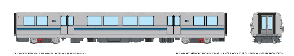Rapido HO scale Bay Area Rapid Transit B intermediate car
