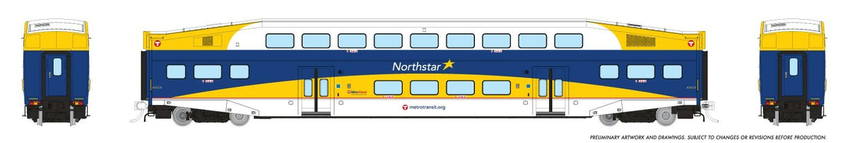 Rapido 1110014 HO scale BiLevel Commuter Car, Northstar: Coach #704