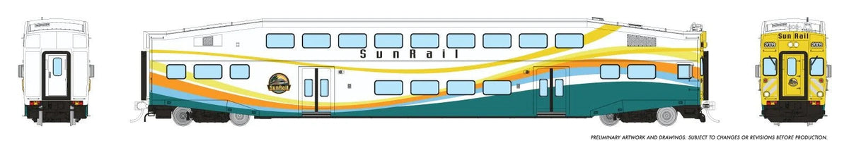 Rapido 1110017 HO scale BiLevel Commuter Car, SunRail: Cab #2004