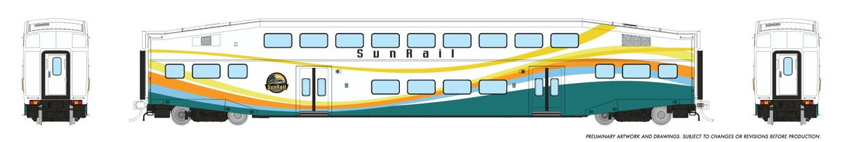Rapido 1110019 HO scale BiLevel Commuter Car, SunRail: Coach #3001