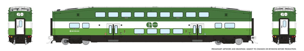 Rapido 1110049 HO scale CEM BiLevel Commuter Car, GO Transit/MX: Coach #4089