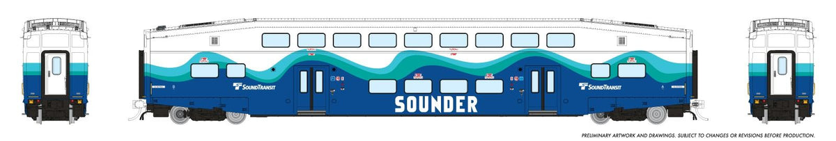Rapido 1110053 HO scale CEM BiLevel Commuter Car, Sounder: Coach #423