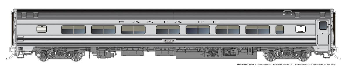 Rapido HO scale Budd Coach, Santa Fe