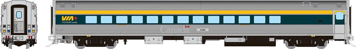 Rapido HO scale Budd Small Window Coach, VIA Rail current scheme grey