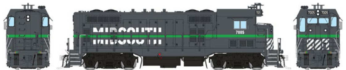 Rapido HO Scale Santa Fe CF7 Square Cab — MidSouth Rail Corporation #7005 (DC/Silent)