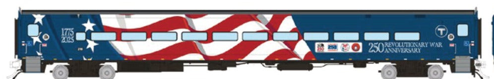 Rapido HO Scale Comet II Coach — MBTA Massachusetts 250 Wrap #210