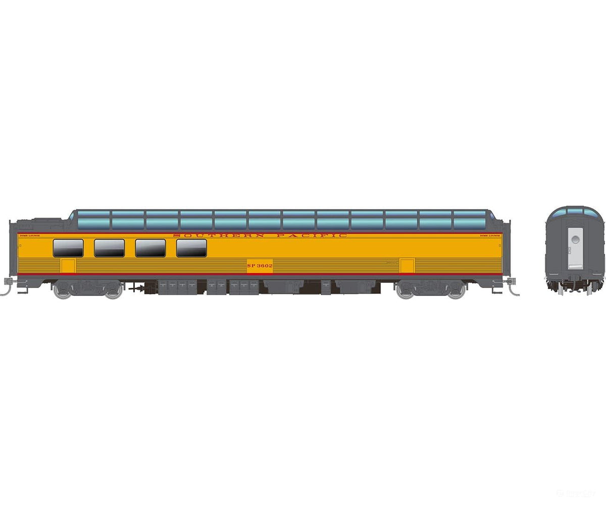 Rapido HO scale SP 3/4 dome-lounge, Southern Pacific Overland, fluted sides