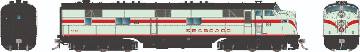Rapido HO scale EMD E7A, Seaboard Air Line mint green
