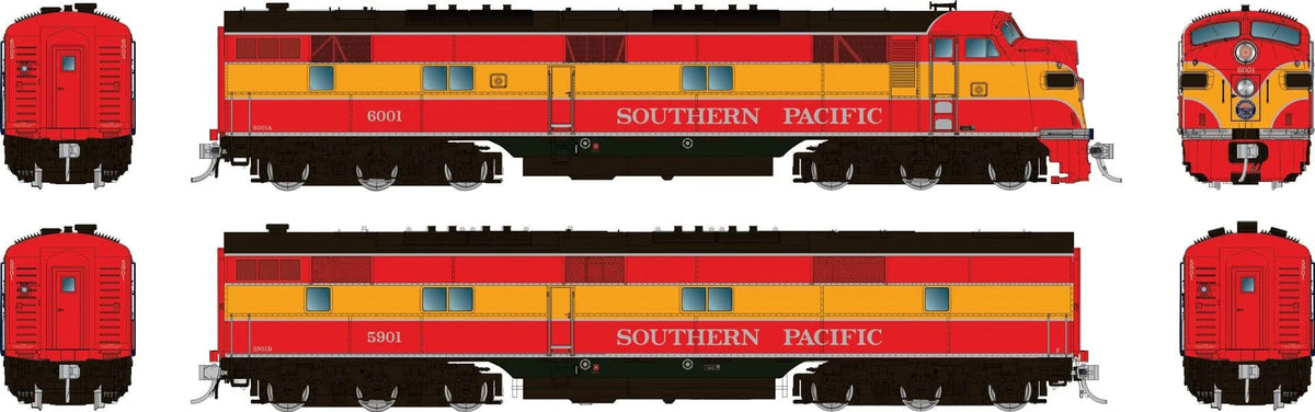 Rapido HO scale EMD E7A and E7B, Southern Pacific Daylight