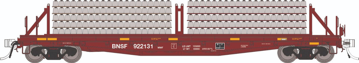 Rapido HO scale F30D 50' tie car, BNSF MOW