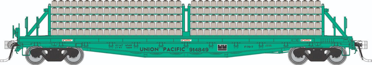 Rapido HO scale F30D 50' tie car, Union Pacific MOW