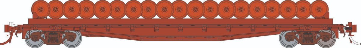 Rapido HO scale F30D 50' wheel flat car, painted unlettered