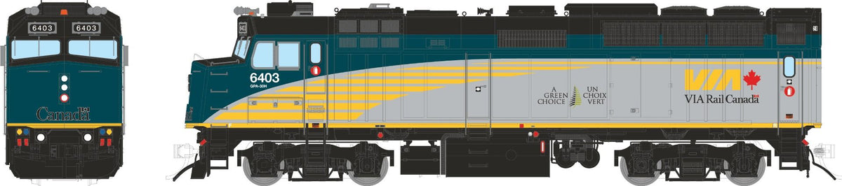 Rapido HO scale rebuilt F40PH-2D, VIA Rail Canada $10 bill version