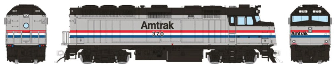 Rapido HO Scale EMD F40PH with Ditch Lights — Amtrak Phase III #370 (DC/Silent)