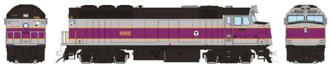 Rapido HO Scale EMD F40PH with Ditch Lights — MBTA Simplified Scheme #1005 (DC/Silent)