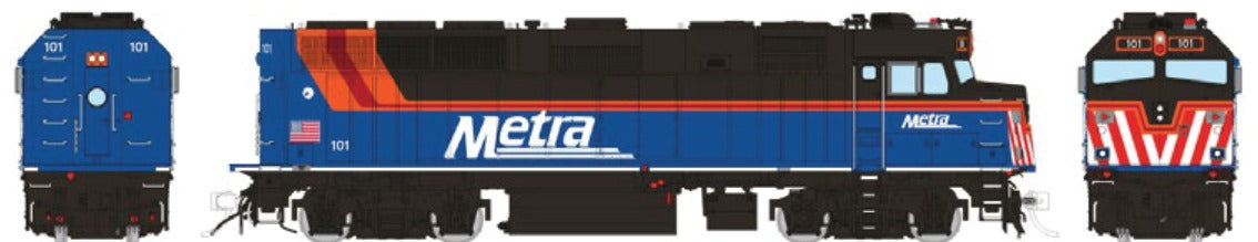 Rapido HO Scale EMD F40PH-3 — Metra New Blue Scheme #105 (DC/DCC/Sound)