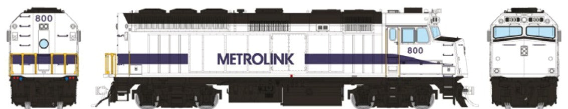 Rapido HO Scale EMD F40PH — Metrolink Simplified Stripe #800 (DC/DCC/Sound)