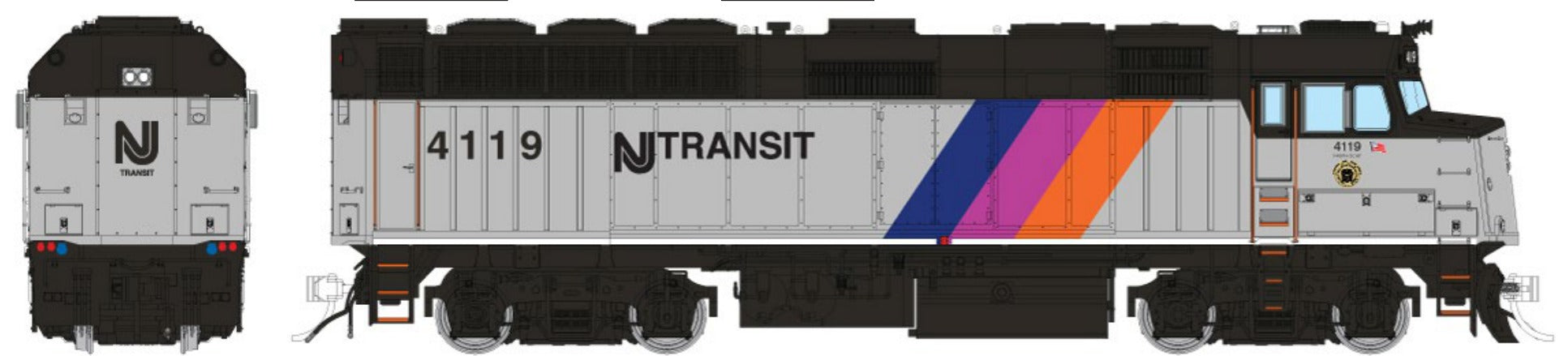 Rapido HO Scale EMD F40PH-2CAT — NJ TRANSIT #4124 (DC/Silent)