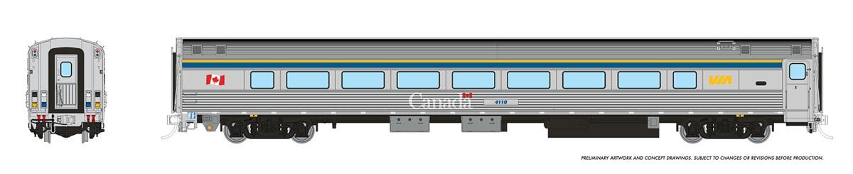 Rapido HO scale VIA HEP2 coach, VIA Rail HEP2 coach scheme