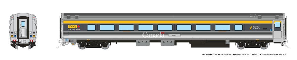 Rapido HO scale VIA HEP2 coach, VIA Rail current scheme grey
