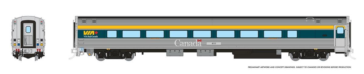 Rapido HO scale VIA HEP2 coach, VIA Rail current scheme teal