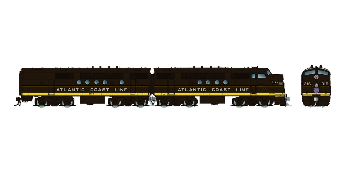 Rapido HO EMD FT A+B Set Atlantic Coast Line Black & Yellow