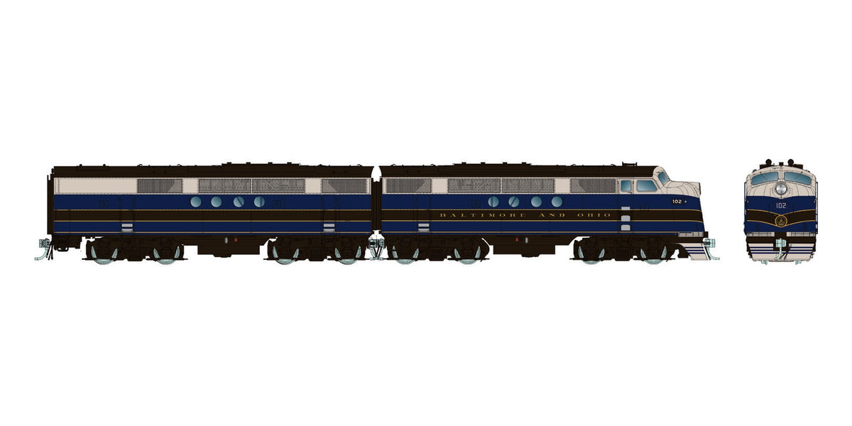 Rapido HO EMD FT A+B Set Baltimore & Ohio Blue & Gray