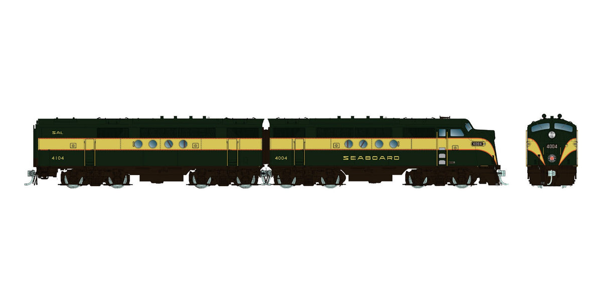 Rapido HO EMD FT A+B Set Seaboard Air Line Green & Yellow