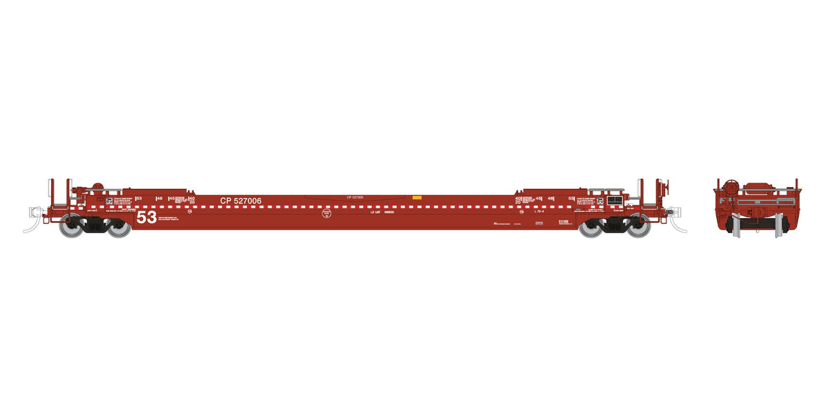 Rapido HO Gunderson 53' Husky Stack well car 6-pack no containers Canadian Pacific