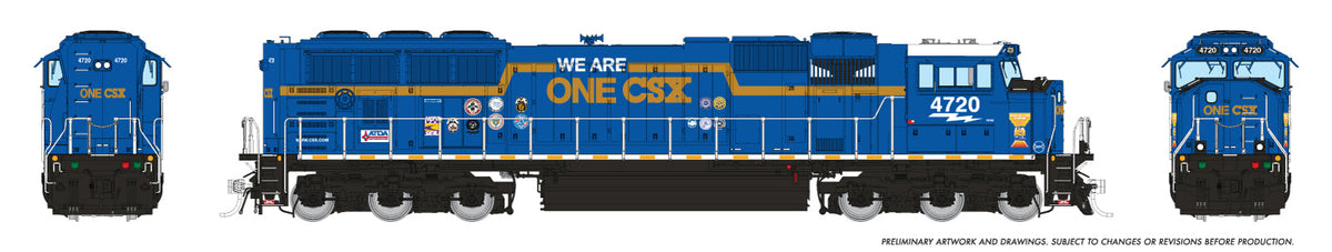 Rapido HO scale EMD SD70AC rebuild, CSX We Are One