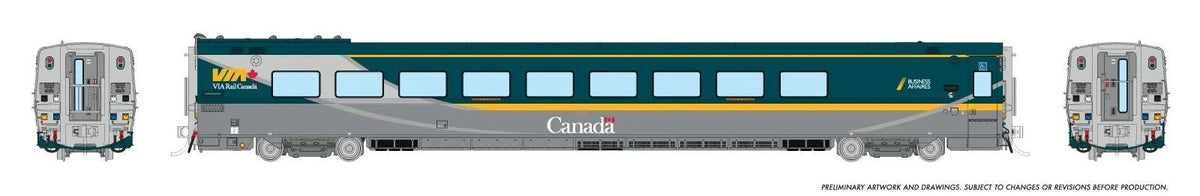 Rapido HO scale LRC business class car, VIA Rail Renaissance scheme
