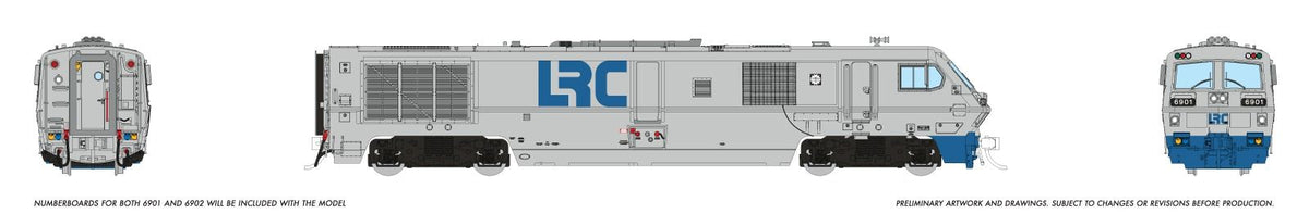 Rapido HO scale LRC locomotive, grey LRC test scheme