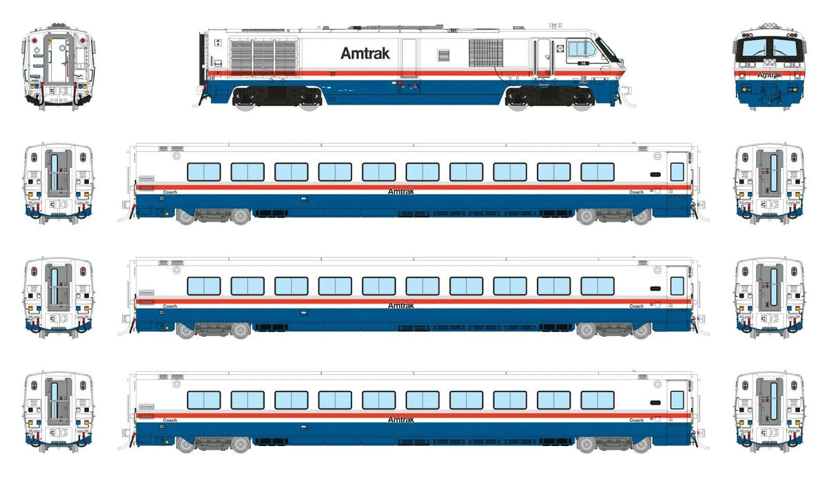Rapido HO scale LRC trainset, Amtrak set
