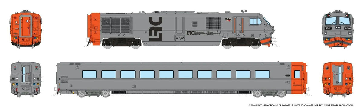 Rapido N scale LRC trainset, MLW/Dofasco demonstrator set