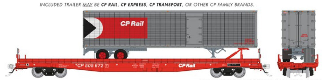 Rapido HO Marine Industries piggyback flatcar CP Rail w/ 45' Trailer