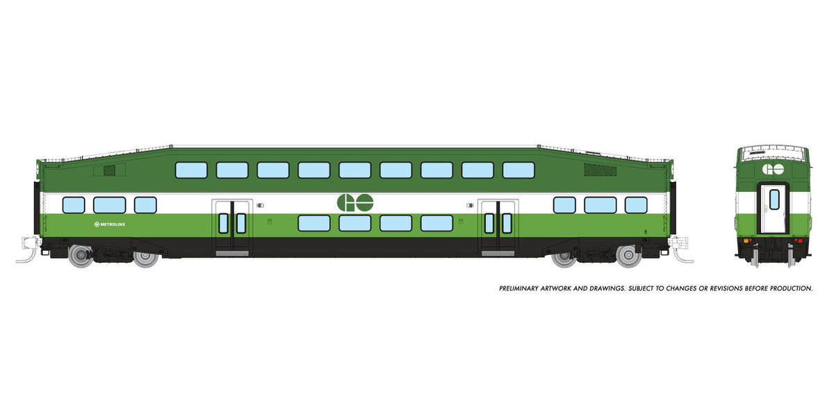 Rapido N scale BiLevel Commuter Car — GO/Metrolinx coach