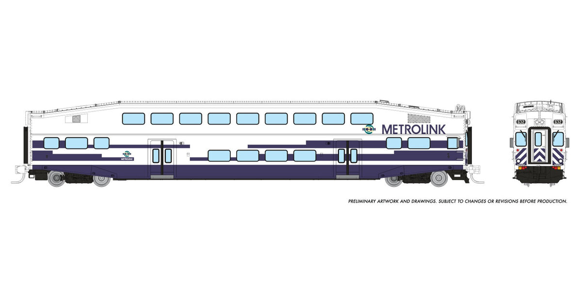 Rapido N scale BiLevel Commuter Car — Metrolink cab car