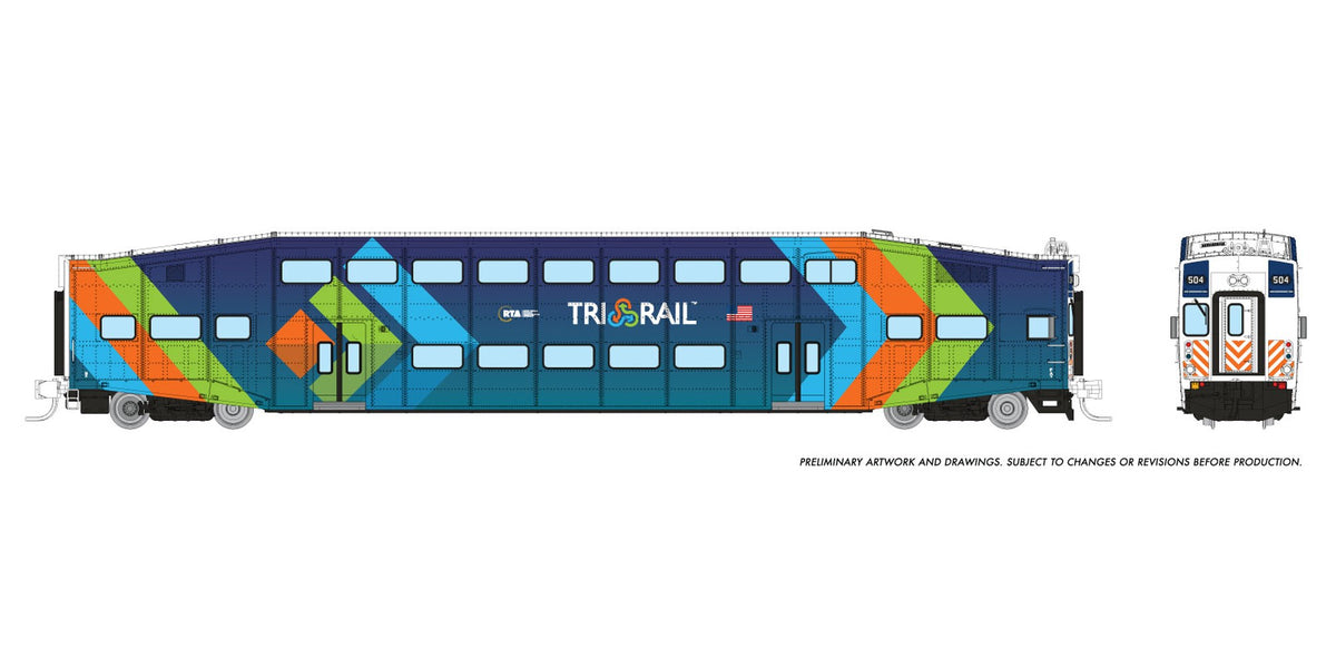 Rapido N scale BiLevel Commuter Car — Tri-Rail cab car